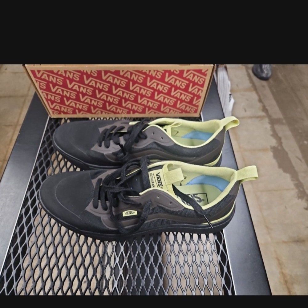 Vans Black and Neon Green Sneakers